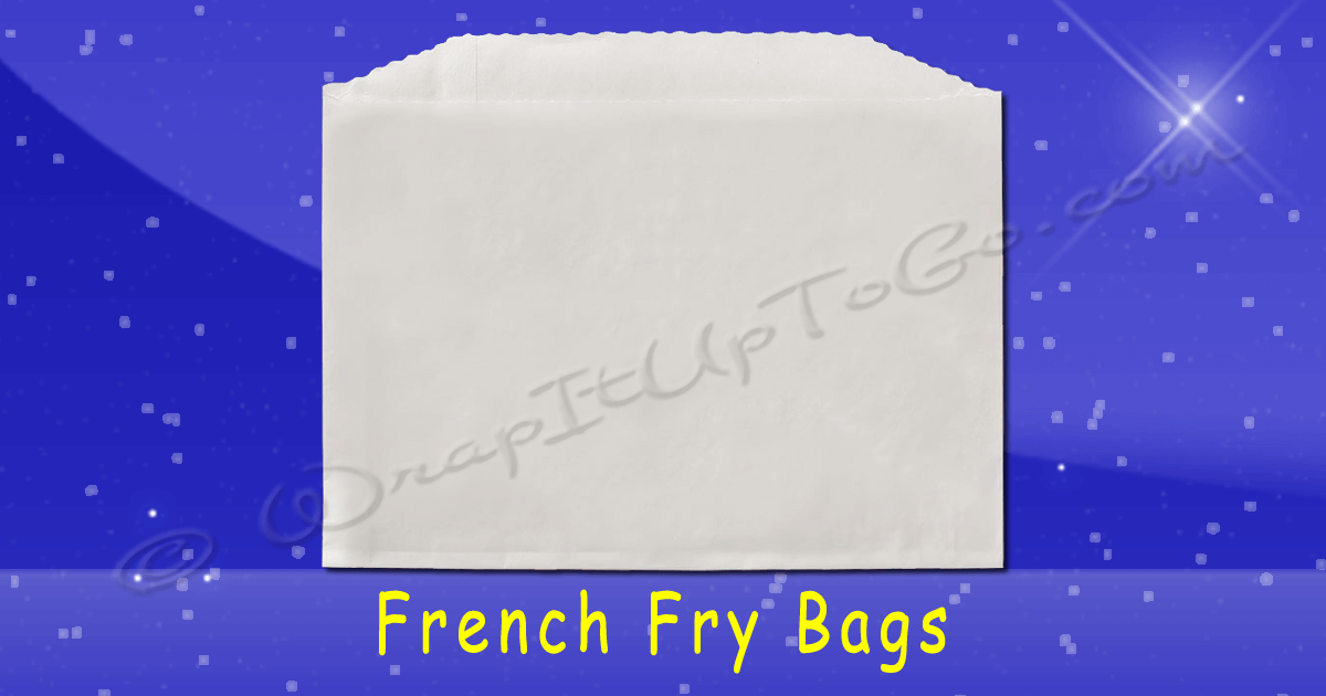 Fischer Printed French Fry Bag 4 7/8 x 4 White With Red & Yellow Pack