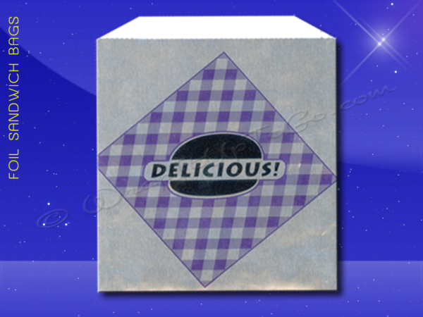 Foil Jumbo Sandwich Bags – 6-1/2 x 1-1/2 x 7-3/4 – Printed Delicious 1