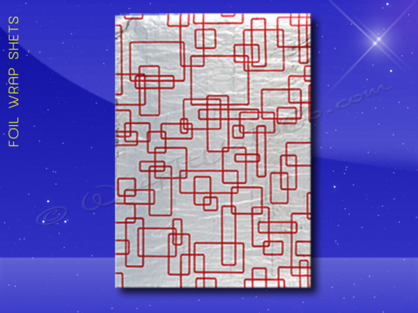 Foil Wrap Sheets – 10-1/2 x 13 – Red Pattern 1