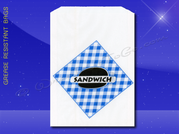 Grease Resistant Extra Long Sandwich Bags – 6-3/4 x 3/4 x 8-1/2 – Printed Sandwich 1