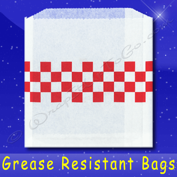 Fischer Paper Products 509-R Grease Resistant Sandwich Bags 6 x 3/4 x 6-1/2 Red Checkerboard
