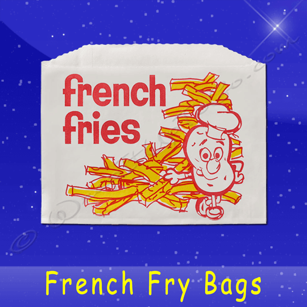 Fischer Paper Products 605 French Fry Bags 5-1/2 x 1 x 4 Printed French Fries
